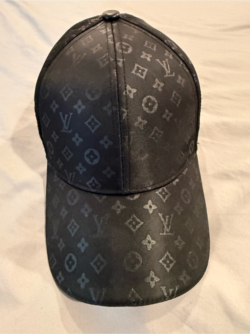 LV black leather/nylon hat baseball cap